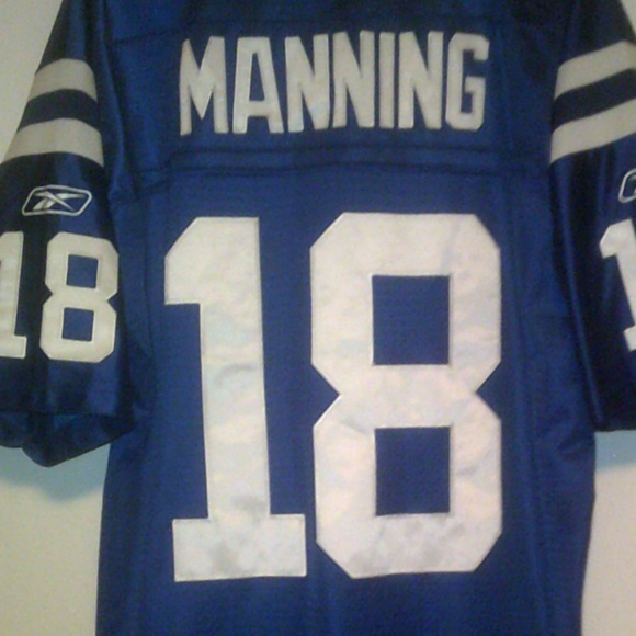 Manning # 18 BLUE & WHITE Team Shirt - Picture 2 of 2